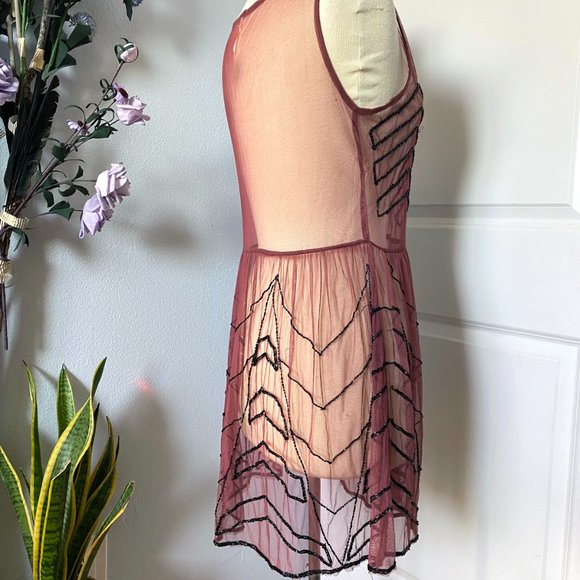 Free People Beaded Mesh Dress - S - Picture 4 of 8